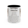 11oz Norwegian Elkhound Mug, Illustrated Dog Breed Facts Coffee Mug, Vintage Dog Keepsake Gift