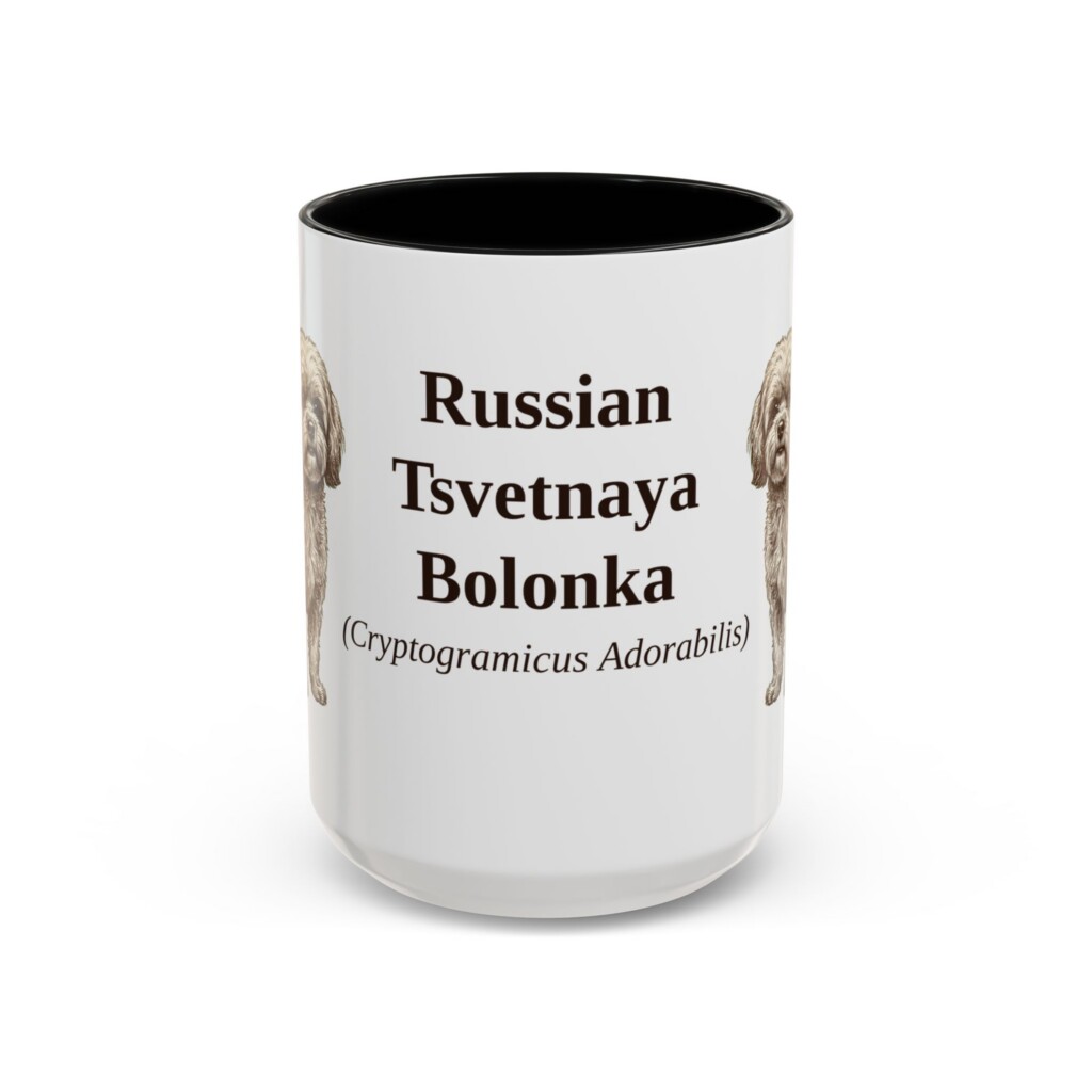 15562317942672382326_2048.jpeg 15oz Russian Tsvetnaya Bolonka Latin Mug, Vintage Dog Coffee Mug, Dog Lover Gift