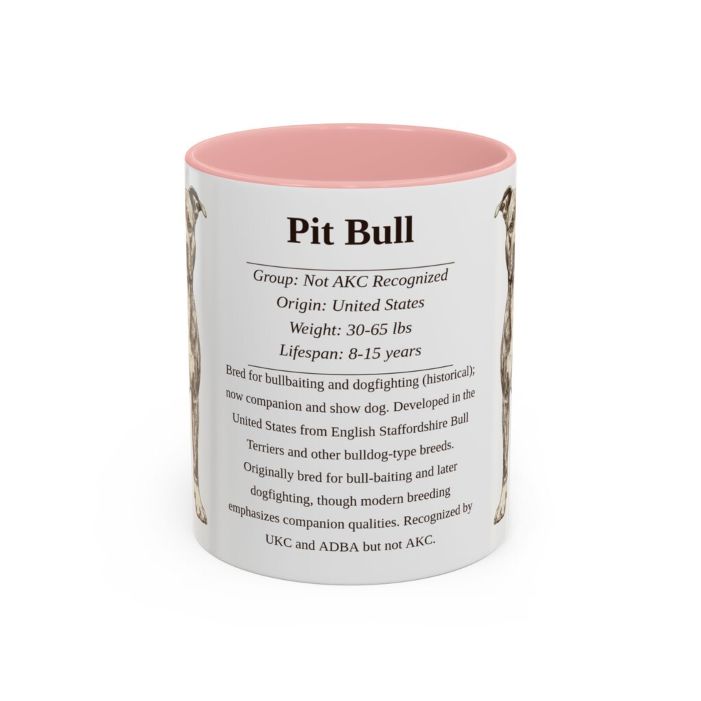 11oz Pit Bull Mug, Purple, front view