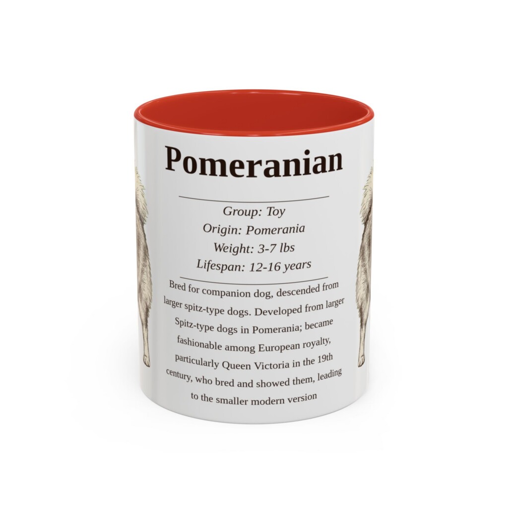 11oz Pomeranian Mug, Navy, front view