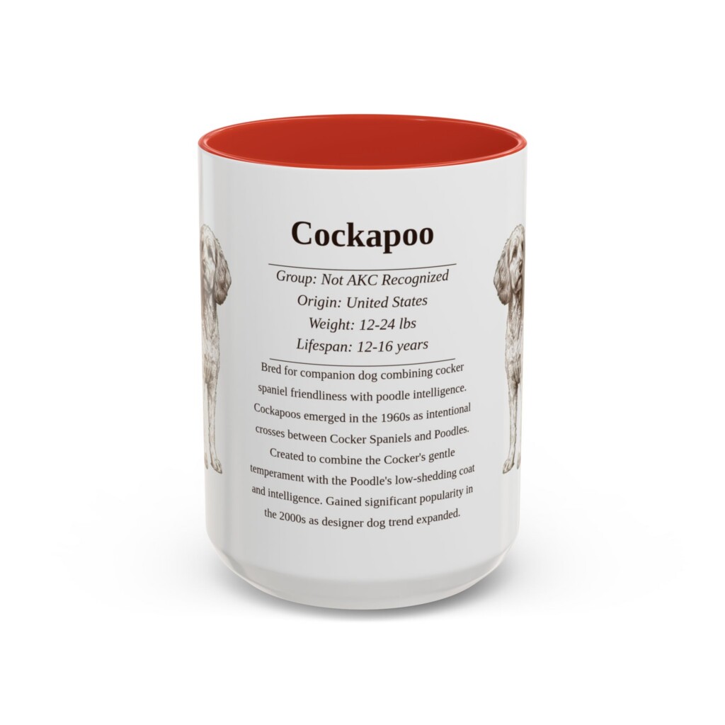 15oz Cockapoo Mug, Navy, front view