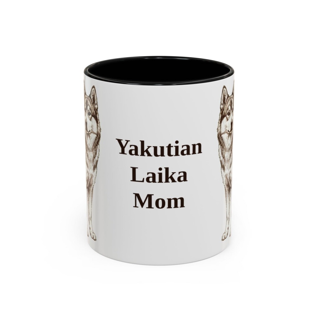 11oz Yakutian Laika Dog Mom Mug, Vintage Sketch Coffee Mug, Dog Mom Gift