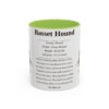 11oz Basset Hound Mug, Light Blue, front view
