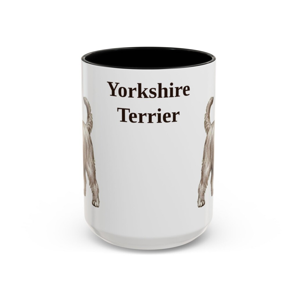 15oz Yorkshire Terrier Mug, Vintage Dog Portrait Coffee Mug, Dog Lover Gift