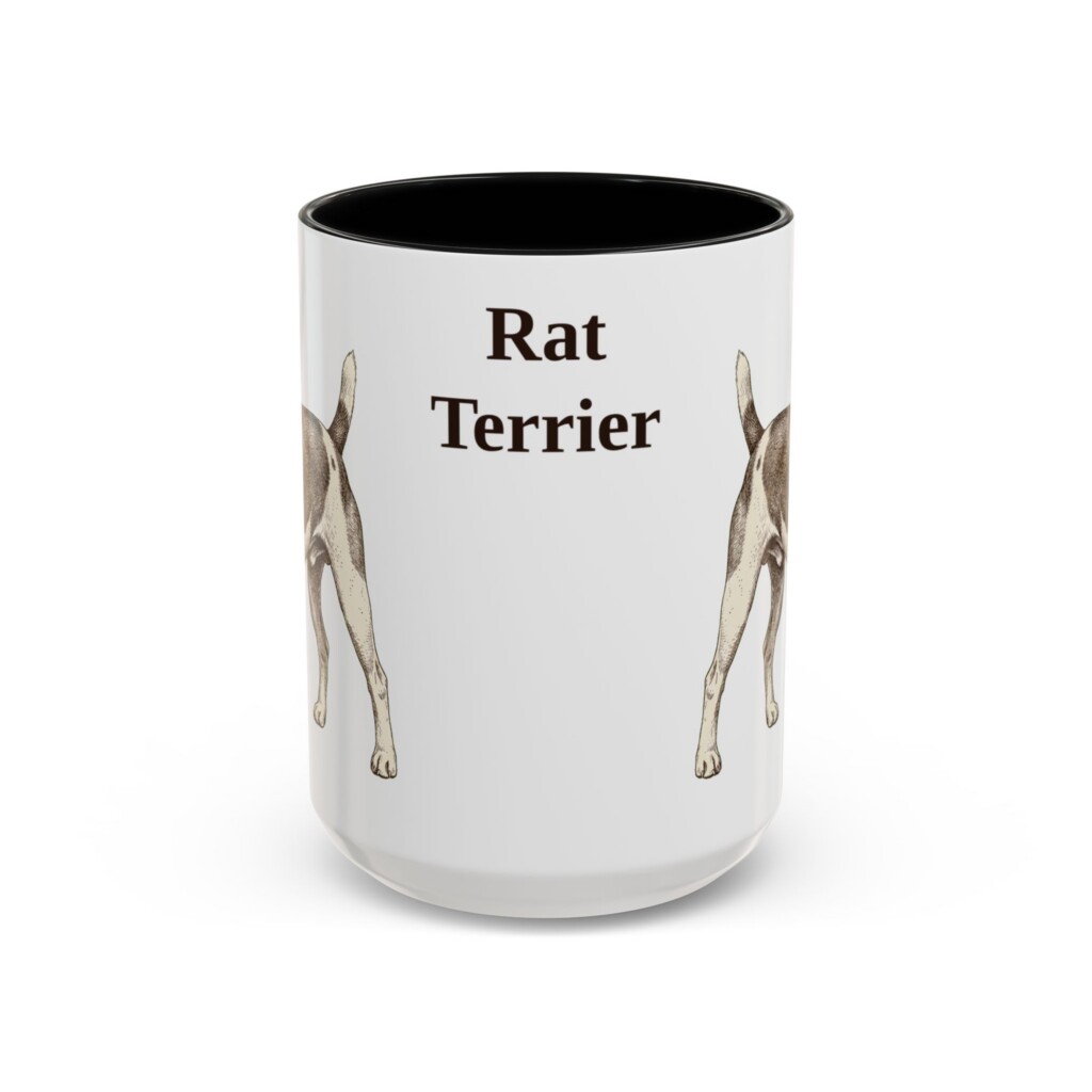 15oz Rat Terrier Mug, Vintage Dog Portrait Coffee Mug, Dog Lover Gift