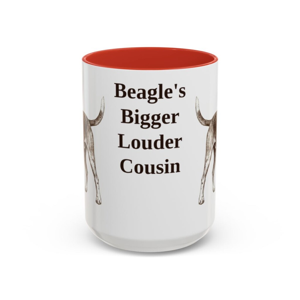 15oz-15oz-funny-harrier-dog-mug-beagle-s-bigger-louder-cousin-vintage-dog-coffee-mug-mug-humor-red 15oz Funny Harrier Dog Mug, Red, front view