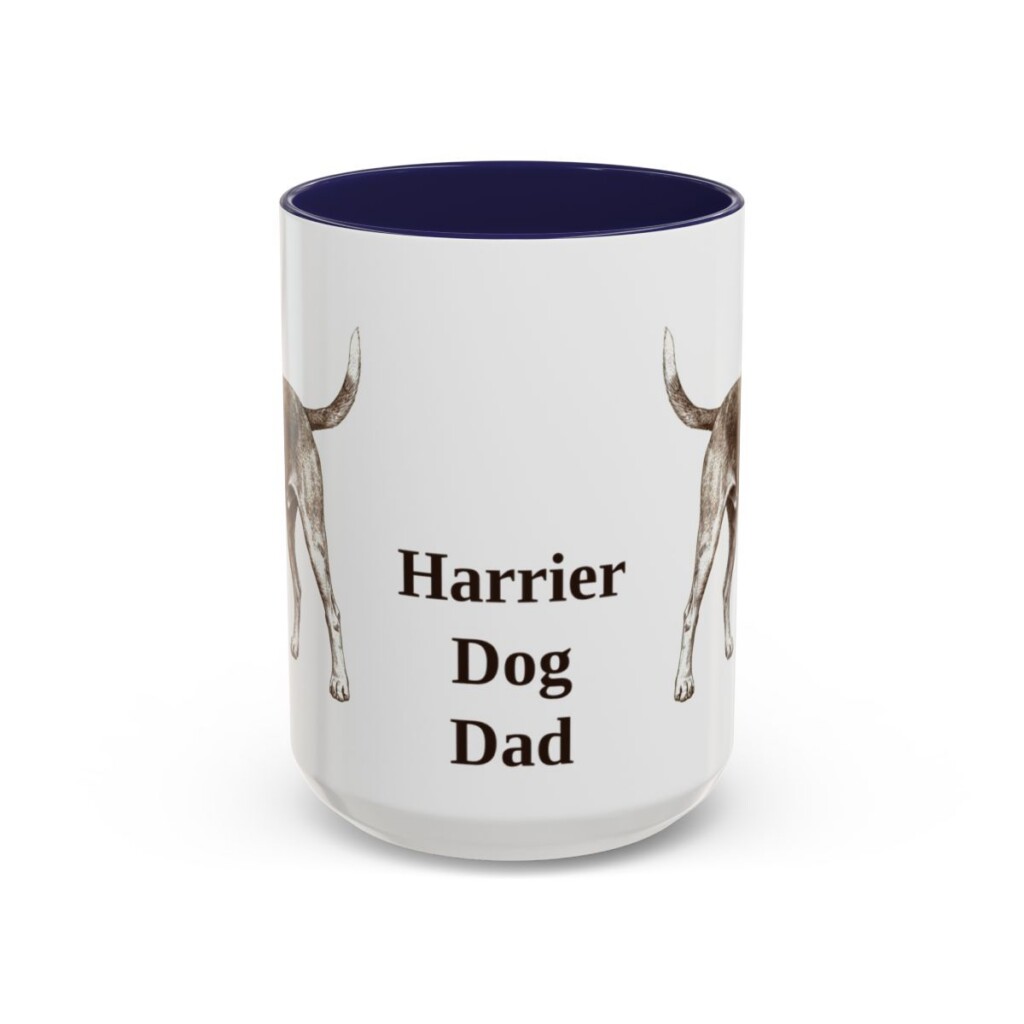 15oz Harrier Dog Dog Dad Mug, Navy, front view