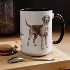 15oz Harrier Dog Dog Mom Mug, Black, lifestyle photo