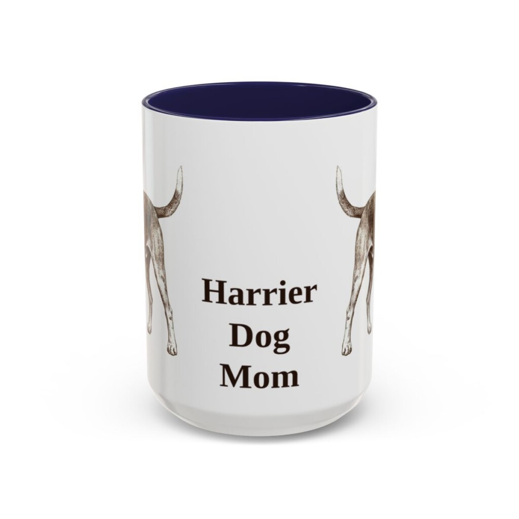 15oz Harrier Dog Dog Mom Mug, Navy, front view