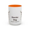 15oz Harrier Dog Latin Mug, Orange, front view