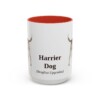 15oz Harrier Dog Latin Mug, Red, front view