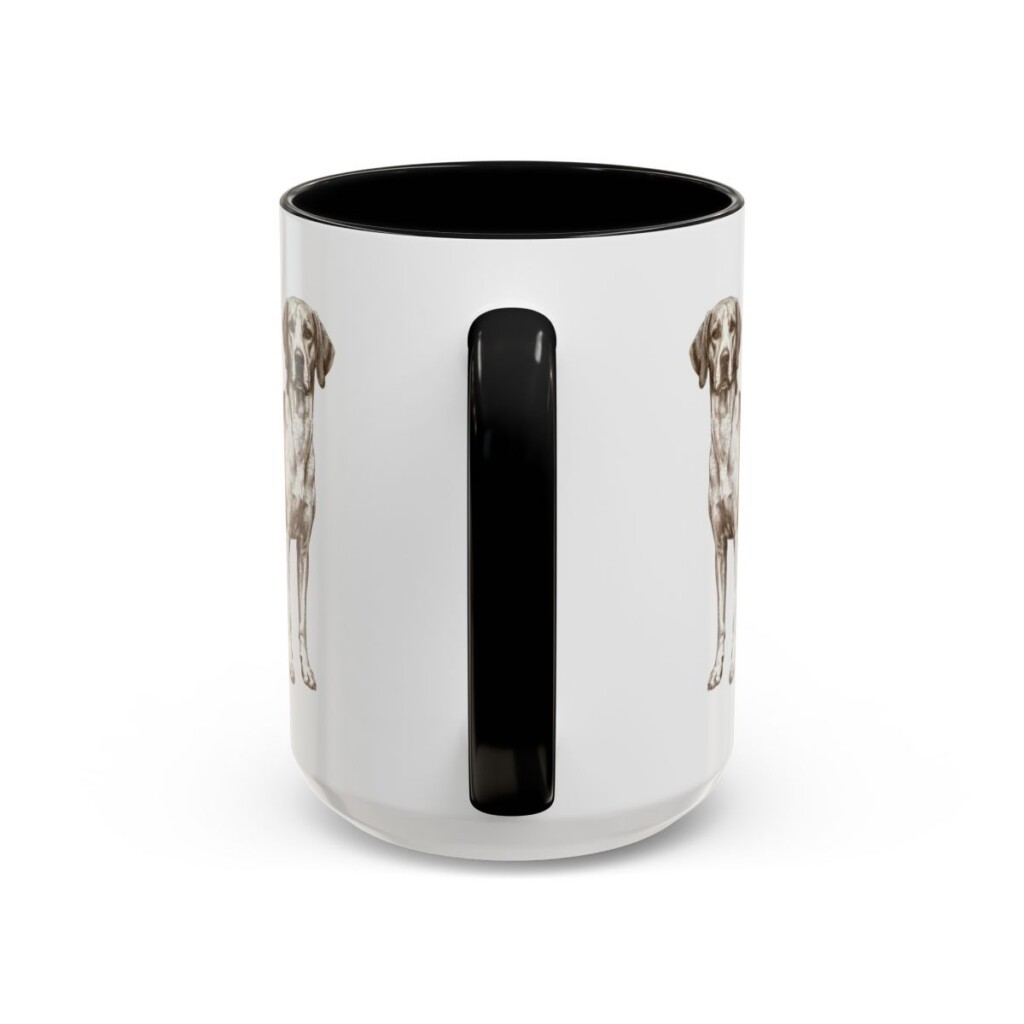 15oz Harrier Dog Mug, Black, back view