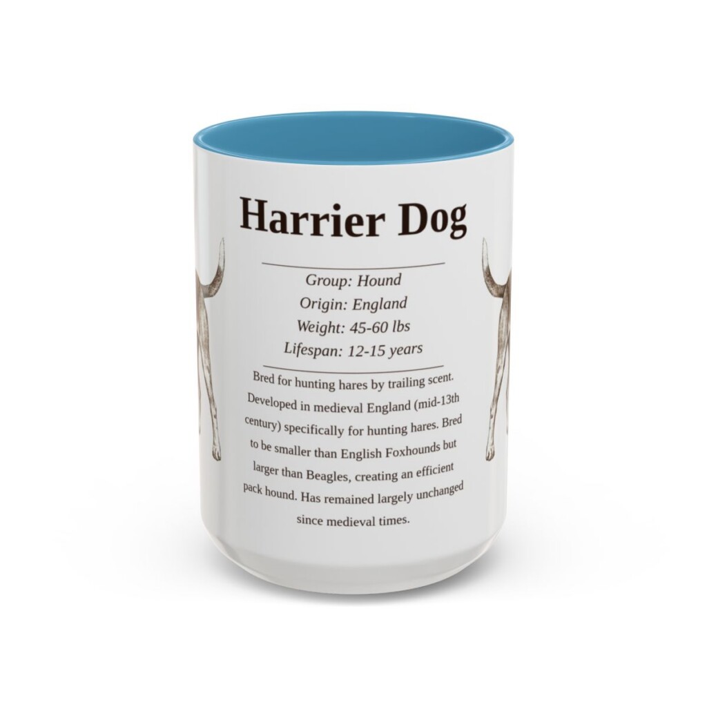 15oz Harrier Dog Mug, Light Blue, front view