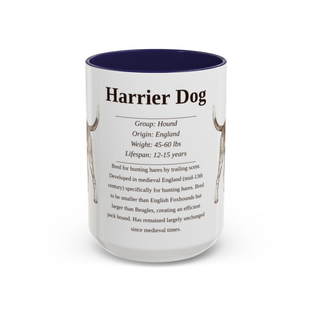 15oz Harrier Dog Mug, Navy, front view