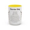 15oz Harrier Dog Mug, Yellow, front view