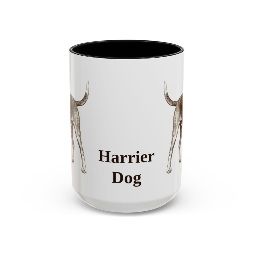 15oz Harrier Dog Mug, Black, front view