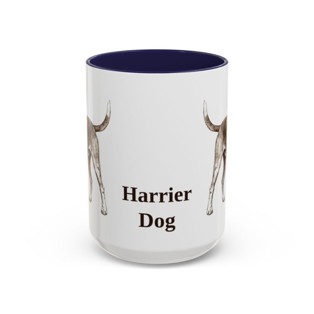 15oz Harrier Dog Mug, Navy, front view