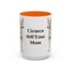 15oz Cirneco dell'Etna Dog Mom Mug, Orange, front view