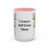 15oz Cirneco dell'Etna Dog Mom Mug, Pink, front view