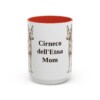15oz Cirneco dell'Etna Dog Mom Mug, Red, front view