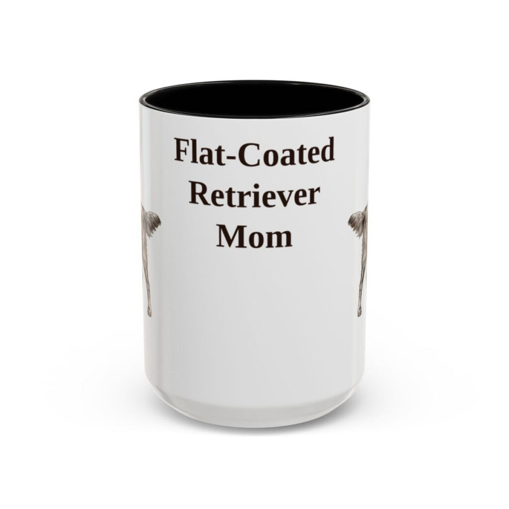 15oz flat coated retriever mug, Black