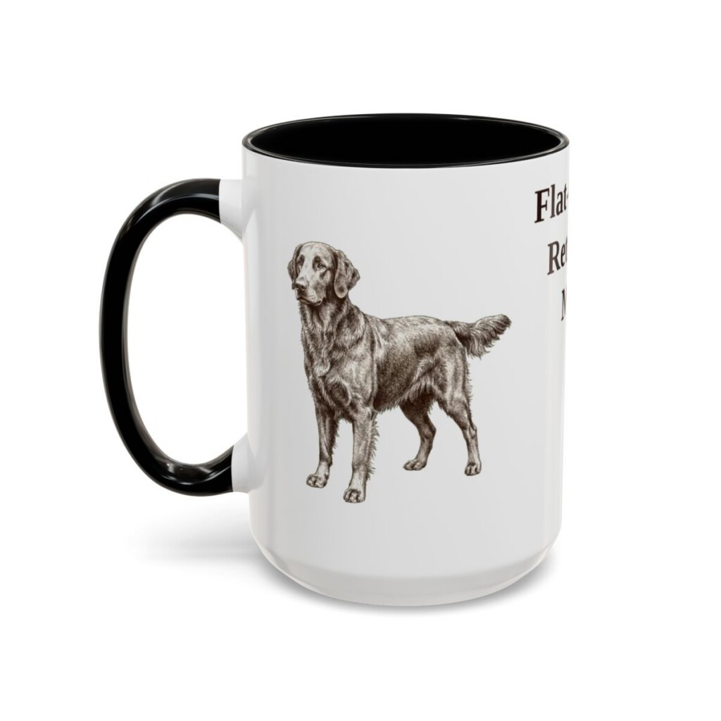 15oz flat coated retriever mug, Black