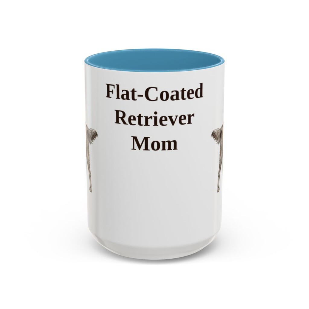 15oz flat coated retriever mug, Light Blue