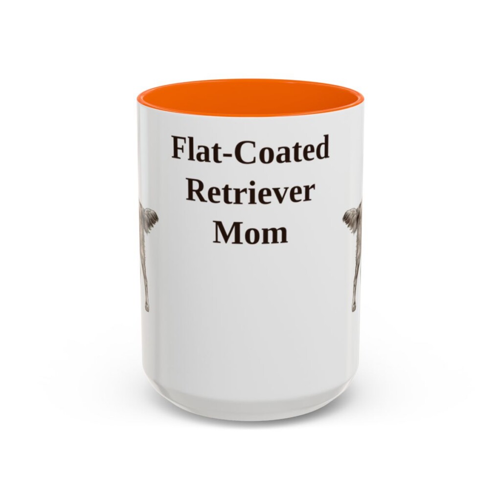 15oz flat coated retriever mug, Orange