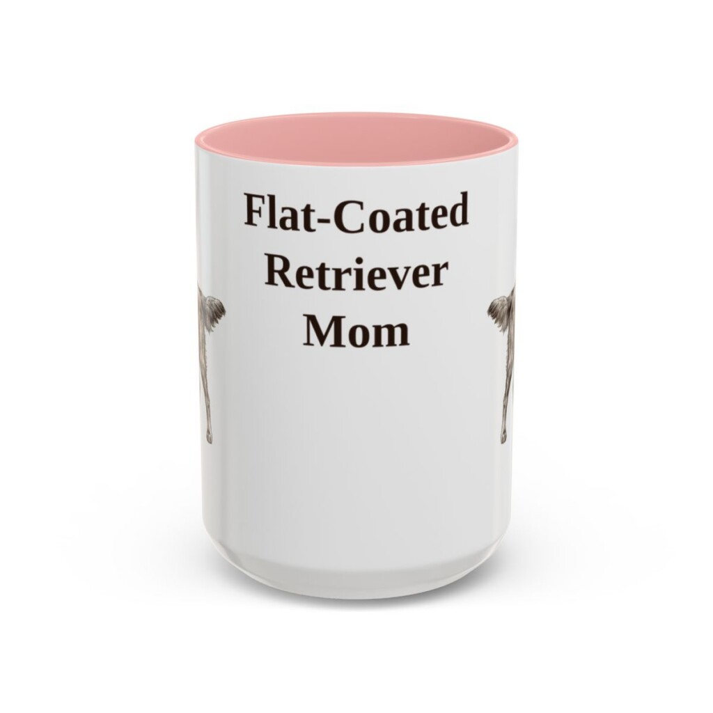 15oz flat coated retriever mug, Pink