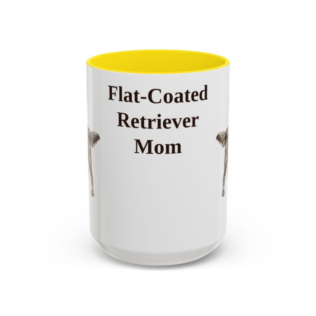 15oz flat coated retriever mug, Yellow