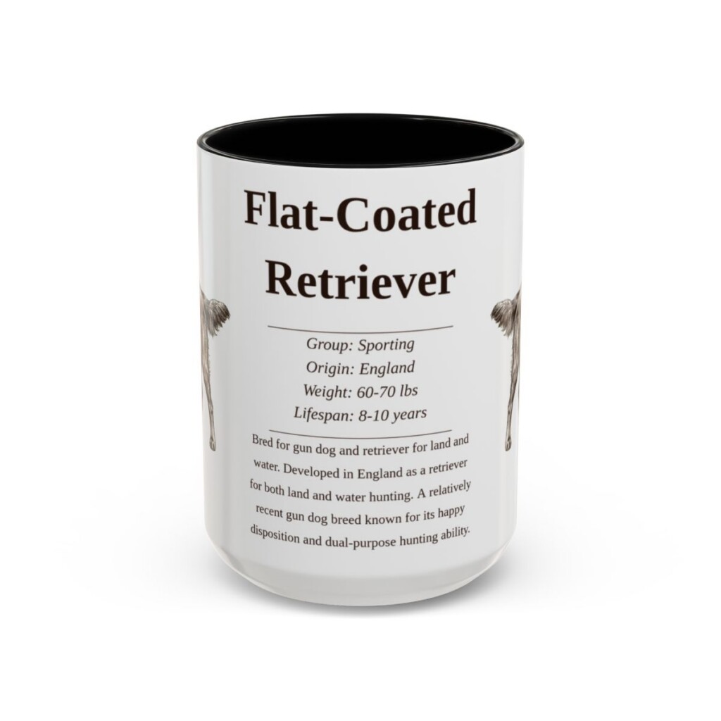 15oz flat coated retriever mug, Black