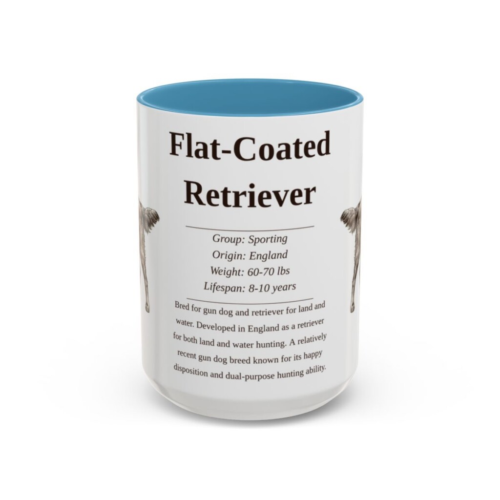 15oz flat coated retriever mug, Light Blue