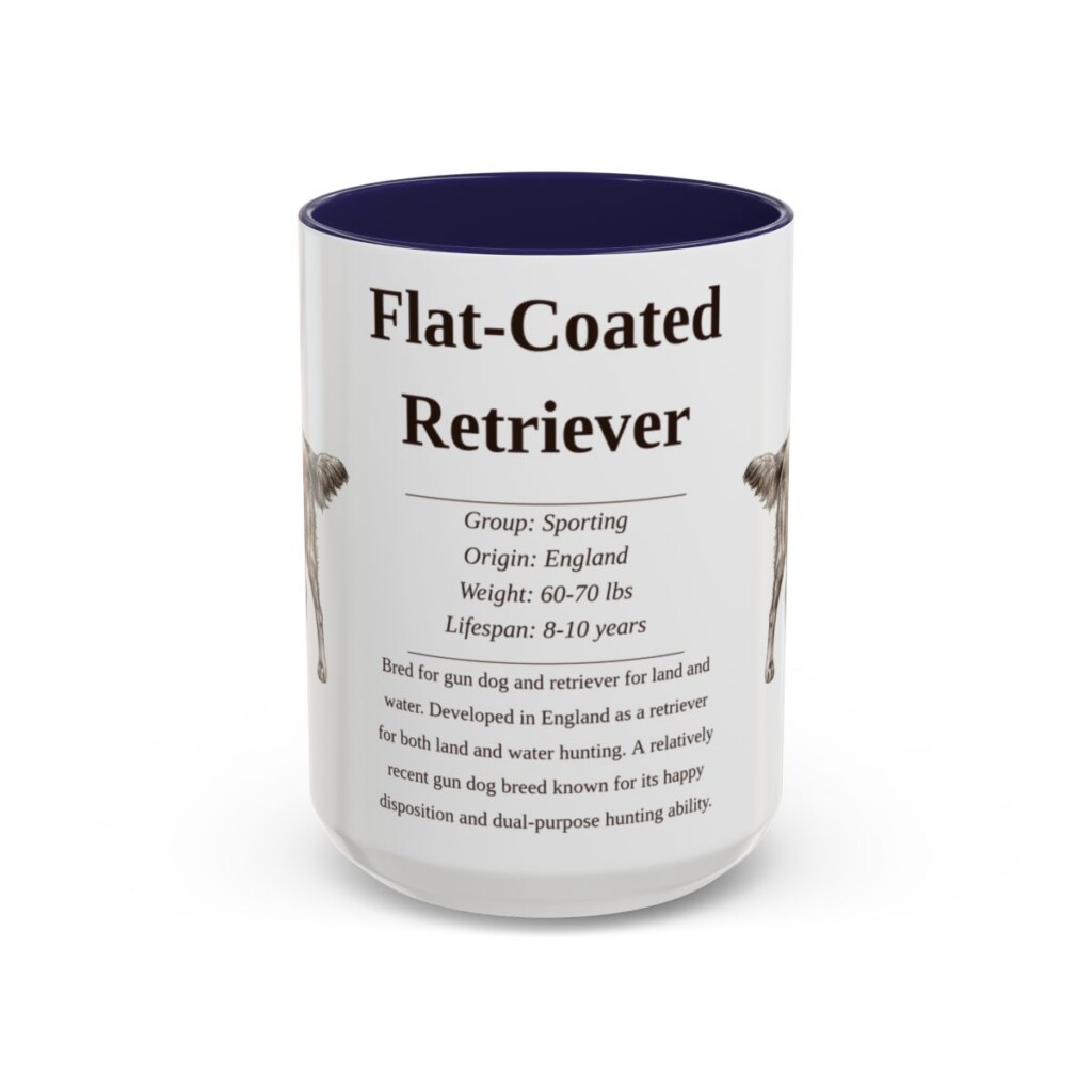15oz flat coated retriever mug, Navy