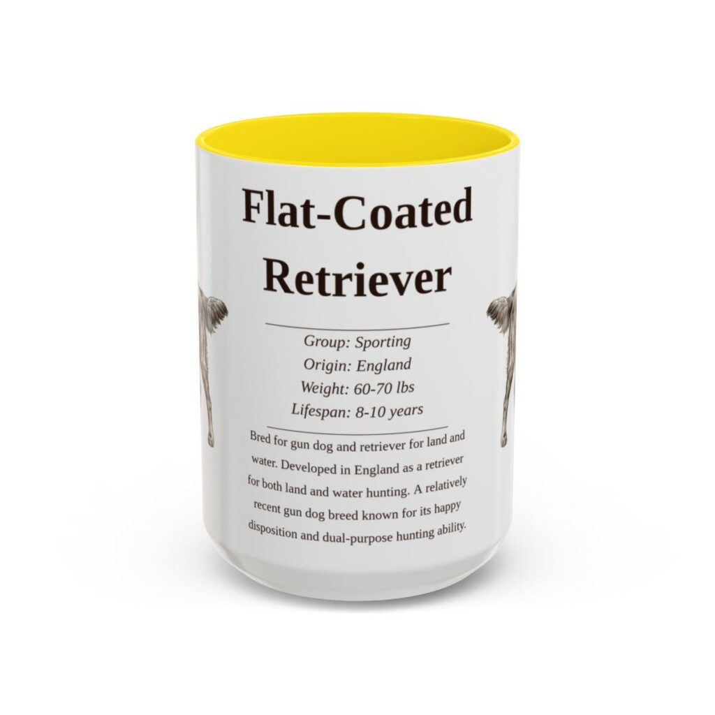 15oz flat coated retriever mug, Yellow