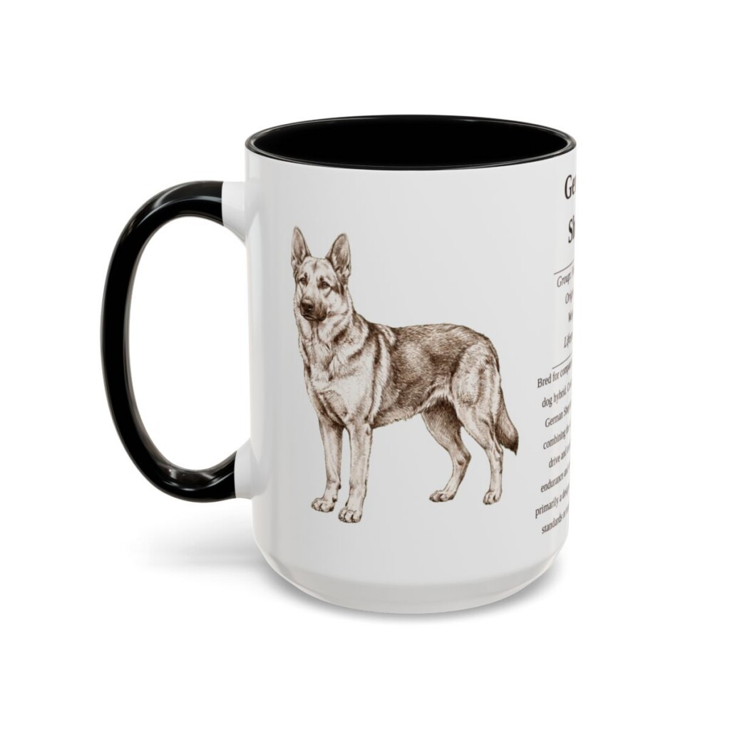 15oz Gerberian Shepsky Mug, Black, left side view