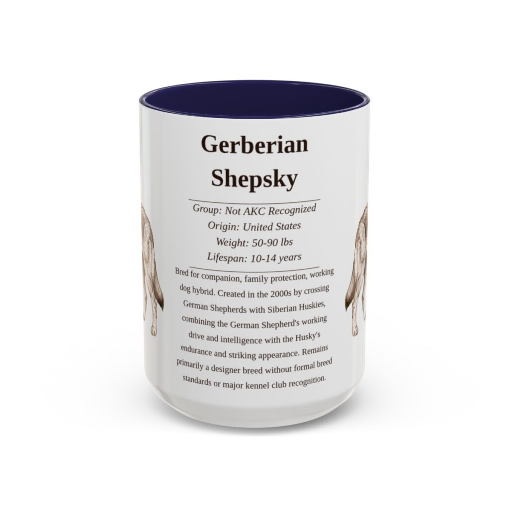 15oz Gerberian Shepsky Mug, Navy, front view