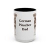 15oz German Pinscher Dog Dad Mug, Black, front view