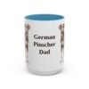 15oz German Pinscher Dog Dad Mug, Light Blue, front view