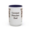 15oz German Pinscher Dog Dad Mug, Navy, front view