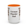 15oz German Pinscher Dog Dad Mug, Orange, front view