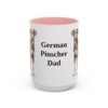 15oz German Pinscher Dog Dad Mug, Pink, front view
