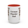 15oz German Pinscher Dog Dad Mug, Red, front view