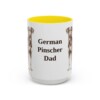 15oz German Pinscher Dog Dad Mug, Yellow, front view
