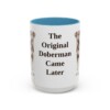 15oz Funny German Pinscher Mug, Light Blue, front view