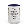 15oz Funny German Pinscher Mug, Navy, front view