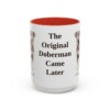 15oz Funny German Pinscher Mug, Red, front view