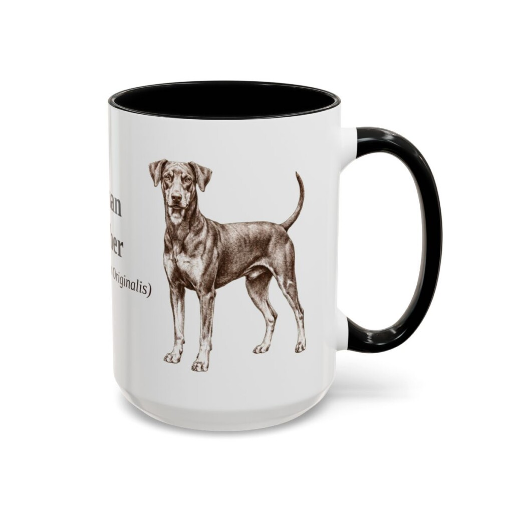 15oz German Pinscher Latin Mug, Black, right side view