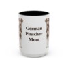 15oz-german-pinscher-mug-mom-black-front 15oz German Pinscher Dog Mom Mug, Black, front view