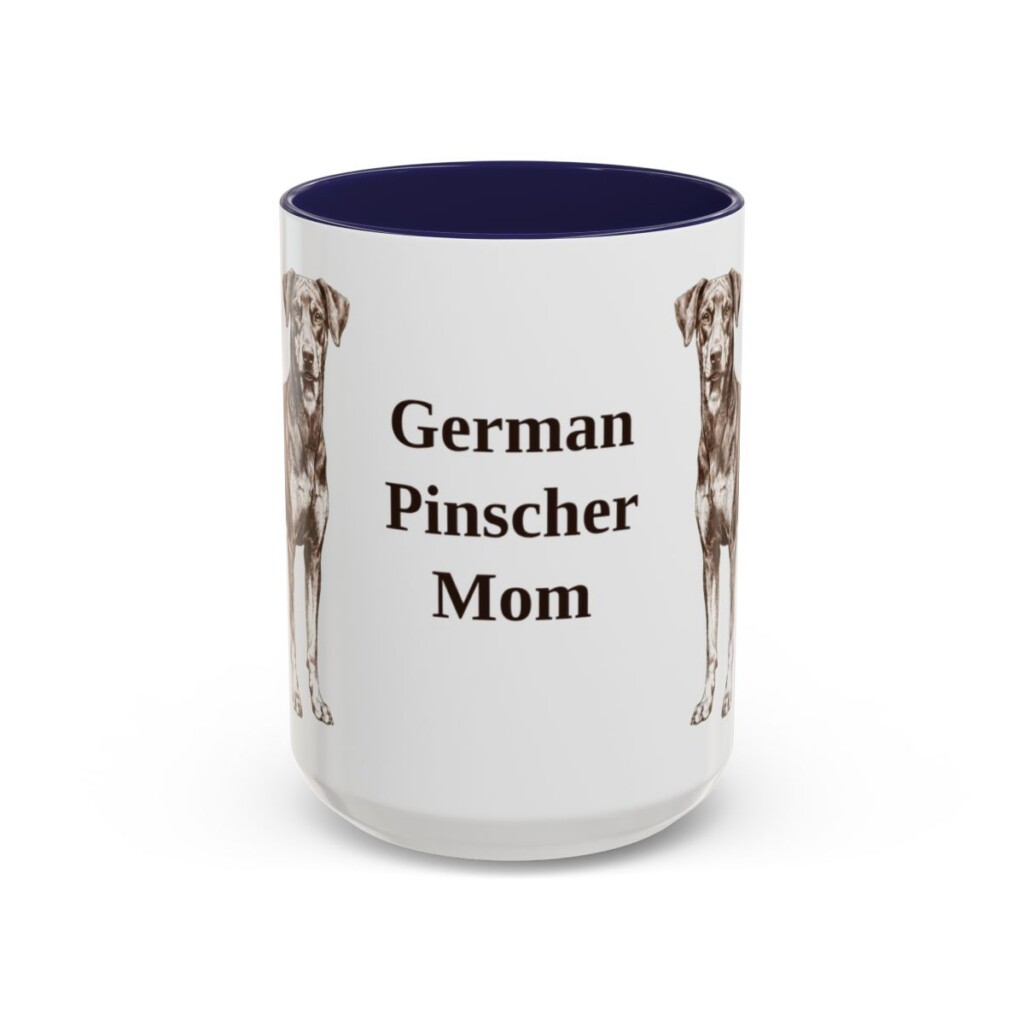 15oz-german-pinscher-mug-mom-navy 15oz German Pinscher Dog Mom Mug, Navy, front view