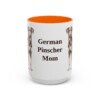 15oz-german-pinscher-mug-mom-orange 15oz German Pinscher Dog Mom Mug, Orange, front view